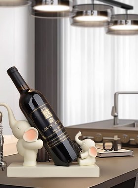 创意大象红酒架摆件现代轻奢高档葡萄酒托家居摆设客厅酒柜装饰品