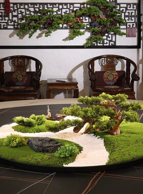 酒店大圆桌转盘摆件装饰品饭店餐厅电动餐桌中间景观摆台造景桌芯