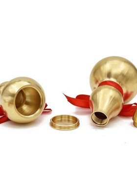 铜胡芦纯铜摆件家用镇宅开口葫芦铜壶卢工艺品招财空心壶芦葫瓶