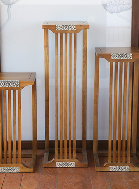 汉韵堂中式实木花架花台客厅摆件多功能置物架阳台装饰中国风花几