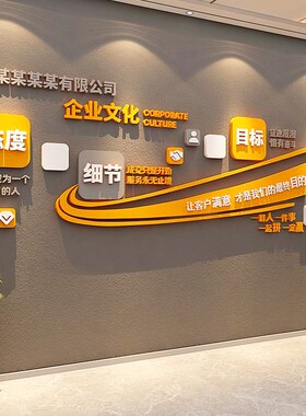 公司进门形象墙自粘3d立体贴纸会议室布置企业文化背景墙面装饰画