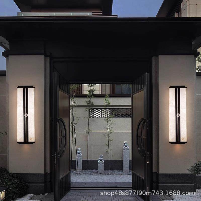 户外全铜壁灯新中式防水天然云石壁灯大门两侧外墙阳台LED墙壁灯,淘宝优惠券,粉丝福利购,淘宝优惠卷