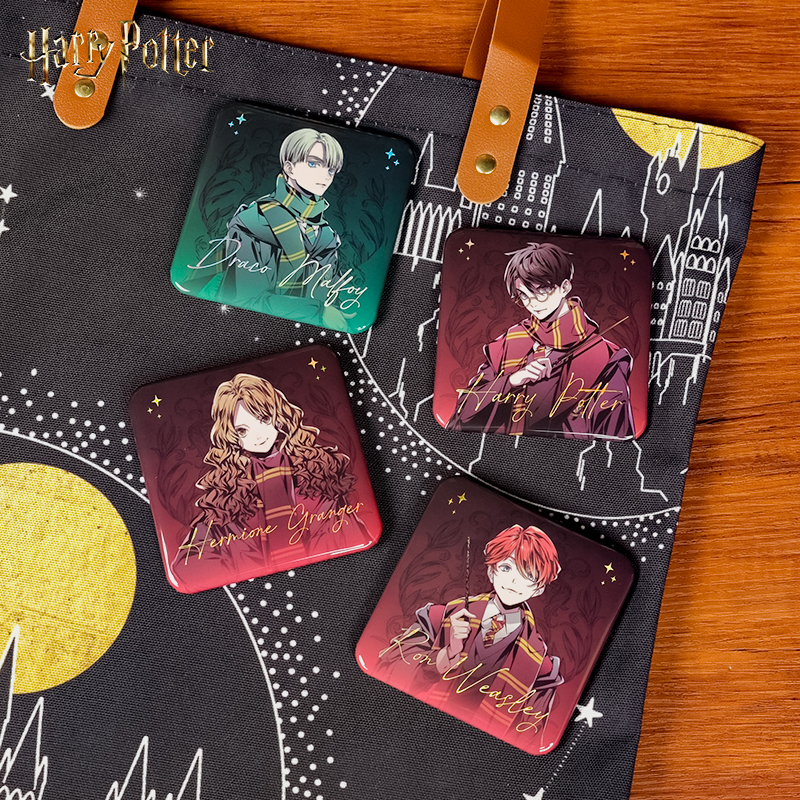 哈利波特华纳正版周边马口铁徽章方形吧唧院袍系列人物镭射谷子 - 图2