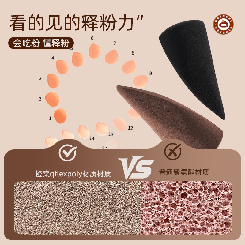 橙棠鬼斧神蛋美妆蛋超软不易吃粉底液专用化定妆蛋粉扑干湿两用,淘宝优惠券,粉丝福利购,淘宝优惠卷