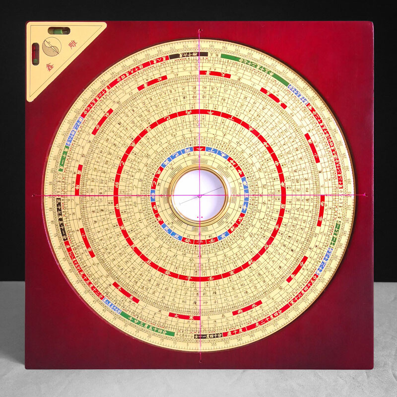 激光罗盘高精度专业八寸10寸综合盘全铜实木罗经 - 图1
