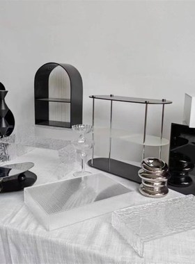 黑色透明亚e克力甜品台架子摆台摆件茶歇甜品台架子置物架摆台摆