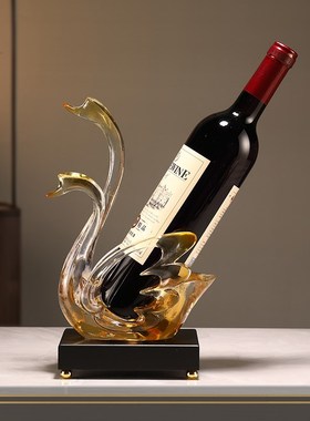 创意轻奢天鹅酒架入n户玄关工艺摆件装饰品客厅酒店葡萄酒托架家