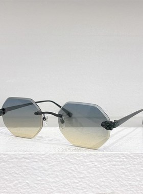 新款复古无框豹头装饰太阳眼镜复古时尚气质男女驾驶专用防晒墨镜