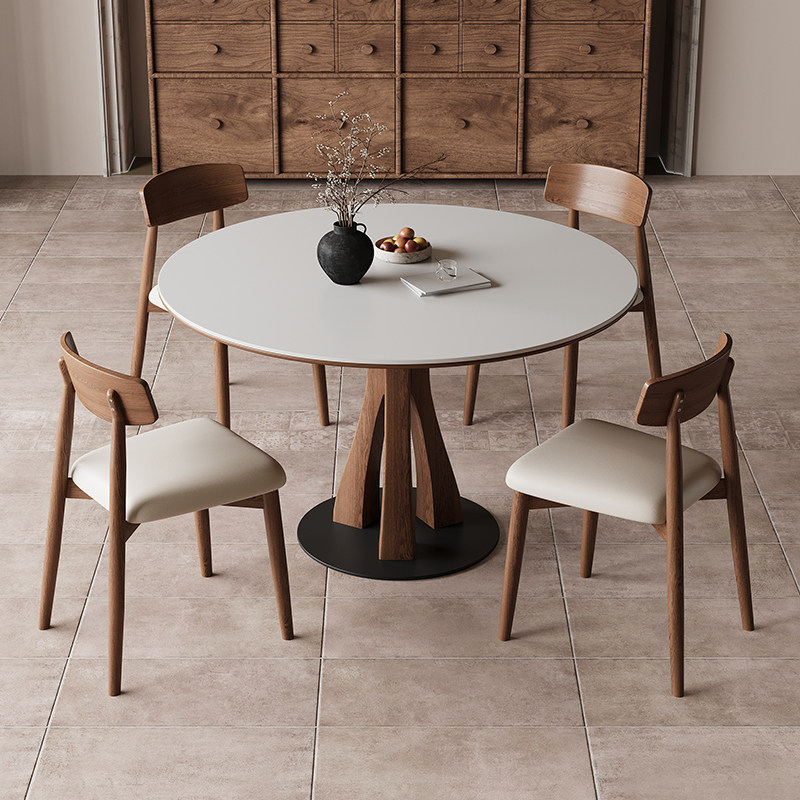 2025新款小户型智能电磁炉暖菜一体多功能德利丰岩板圆桌餐桌椅子,淘宝优惠券,粉丝福利购,淘宝优惠卷