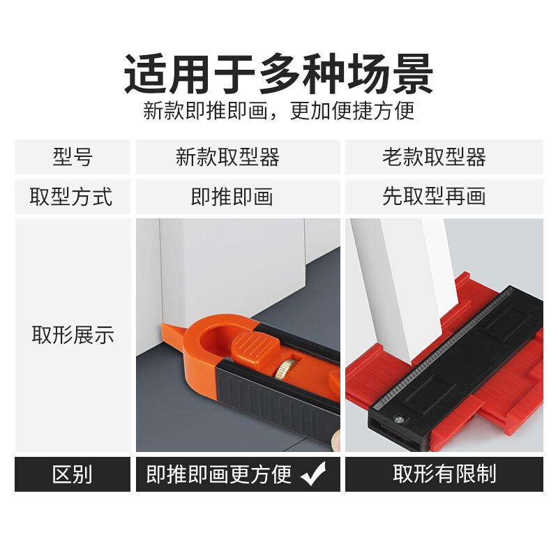 取型器多功能木工瓷砖轮廓尺取弧器仿形划线万能工具不规则弧度尺 - 图1