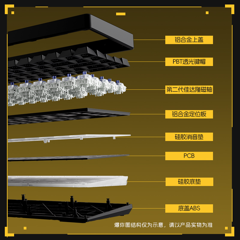 ATK68 电竞磁轴键盘 狼队电竞无畏契约客制化68键游戏机械键盘 - 图3