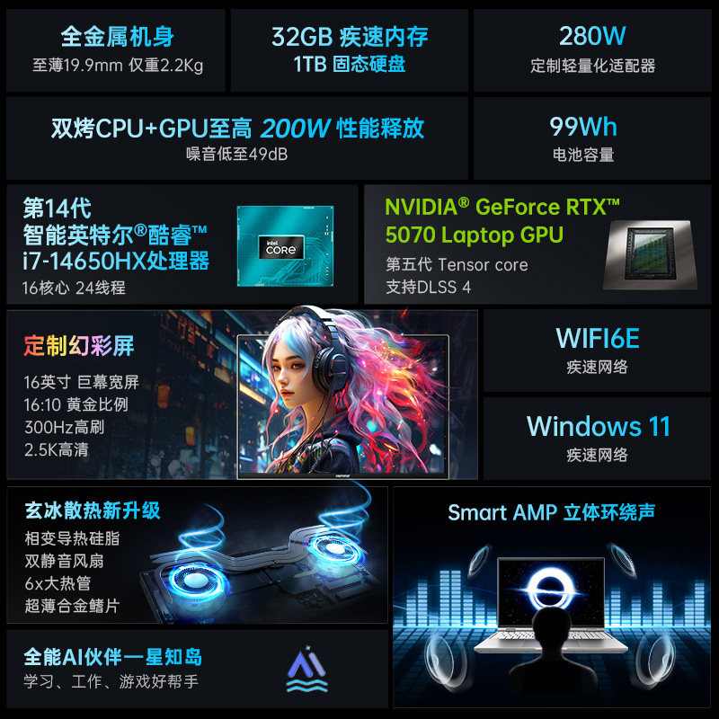 Colorful/七彩虹 iGame M16 轻薄16英寸i7-14650H标压RTX5070/5060设计AI游戏笔记本电脑