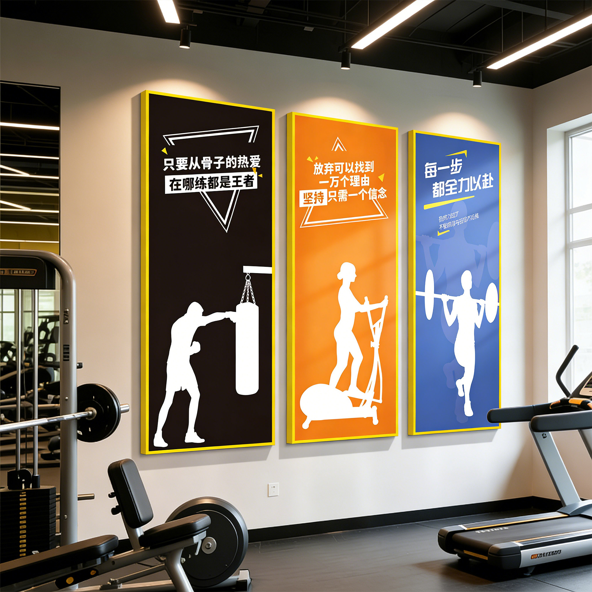 健身房墙面装饰挂画体育训练室背景形象墙贴网红创意运动海报贴纸,淘宝优惠券,粉丝福利购,淘宝优惠卷
