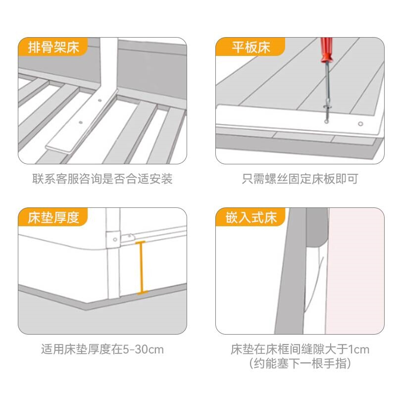 曼龙床围栏防护栏防摔婴儿防掉加高单边一三面地两用拼接儿童床档-图2