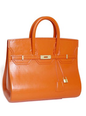 现代简约软装样k板房家居摆件橙色手提包梳妆台卧室装饰