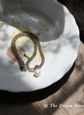 《怀表铺子e》仲夏夜之梦项链复古珍珠锁骨链女夏小众设计感高级