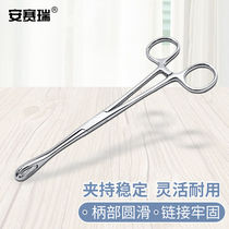 Anseigree sponge pliers room Examination room Stainless Steel Practice Instruments Straight head egg round pliers with teeth 18cm6A00982