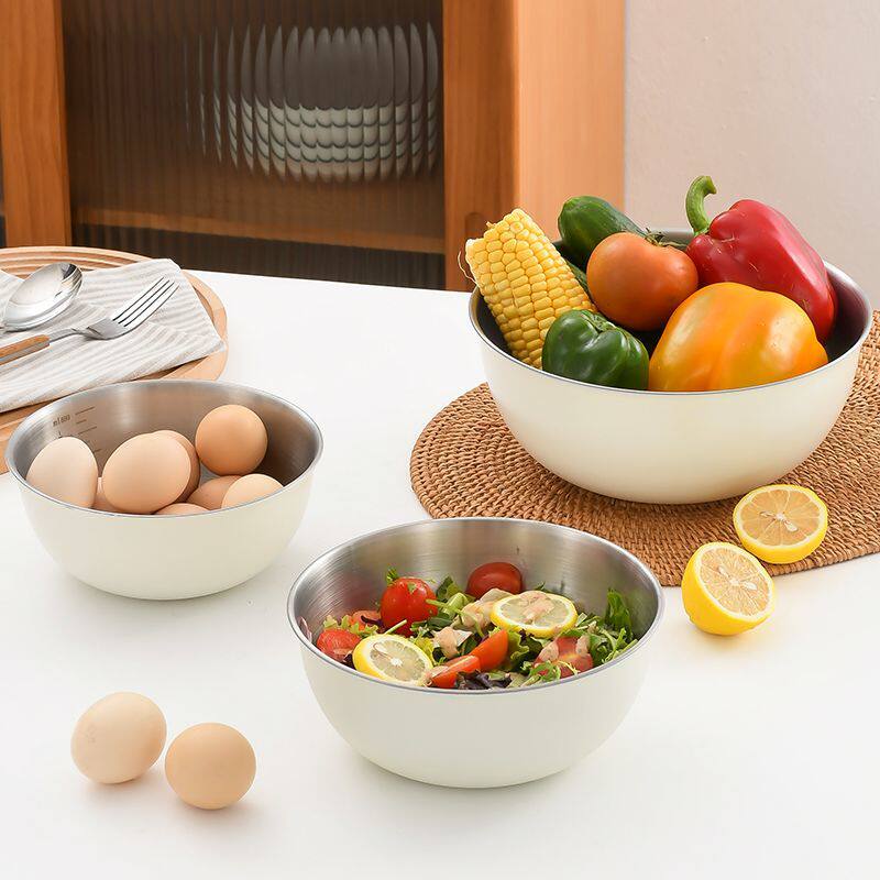 出口韩国ins加厚不锈钢316沙拉碗极简盆子家用厨房刻度烘焙专用盆