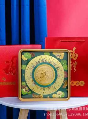 新中式招财金龙鱼摆件金箔立体画办公商务礼品保险会销工艺品