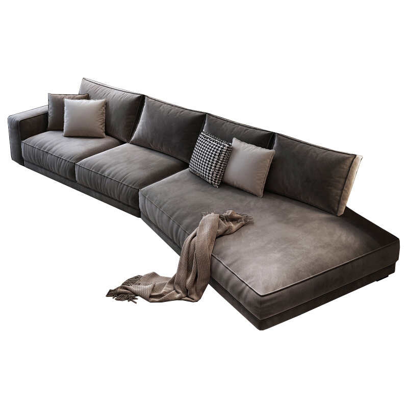 意式布艺沙发baxter客厅设计师超深坐宽豆腐块科技布异形转角沙发-图3