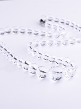 天然白水晶刻面塔链烟晶茶水晶项链水晶原石毛衣链情侣节日送礼物