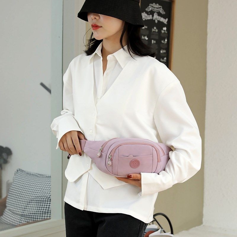 防水牛津布腰包女2024新款休闲多隔层收钱包胸包收银生意包小布包,淘宝优惠券,粉丝福利购,淘宝优惠卷