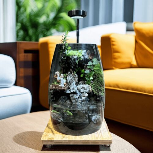 养鱼缸生态微景观苔藓办公室桌面微景观绿植盆景生态瓶缸绿植造景 - 图3