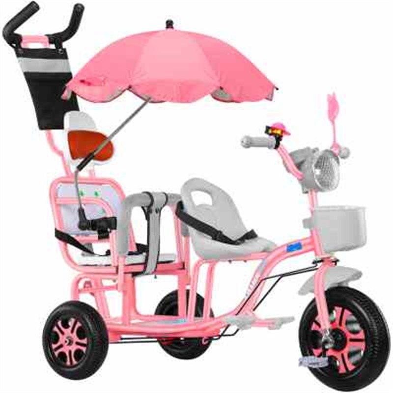 儿童三轮车双人宝宝脚踏车双胞胎手推车婴儿二胎童车大号1-3-6岁,淘宝优惠券,粉丝福利购,淘宝优惠卷