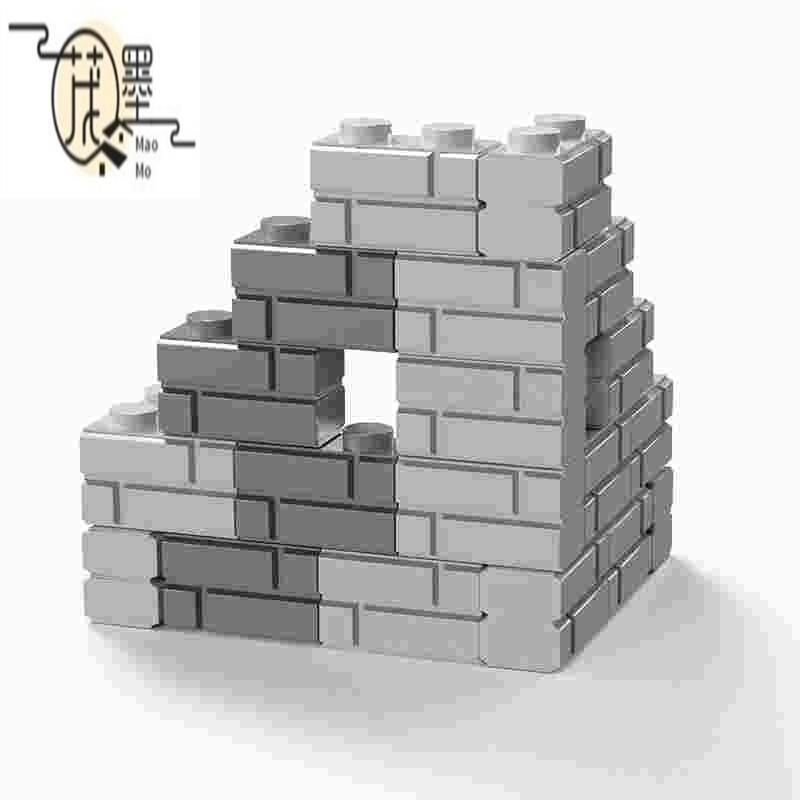 茂墨积木生化基地废墟场景砖块零件散件事建筑碉堡堡垒古代城墙墙 - 图0