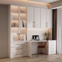 Solid Wood Cream Wind Desk Wardrobe integrated bookcase students Home bedroom desktop computer desk light lavish learning table
