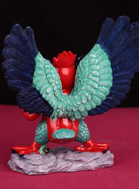 鹏金翅藏佛像大鸟传鸟摆件7寸绘护密宗大法佛像彩鹏树脂