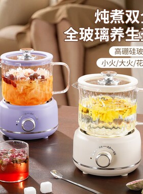 高颜值多功能煮花茶全玻璃养生电炖杯炖煮一体养生壶礼品yi18