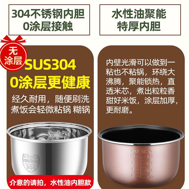 智能电饭煲家用小型多功能304不锈钢内胆电饭锅5升1-2人迷你3 - 图0