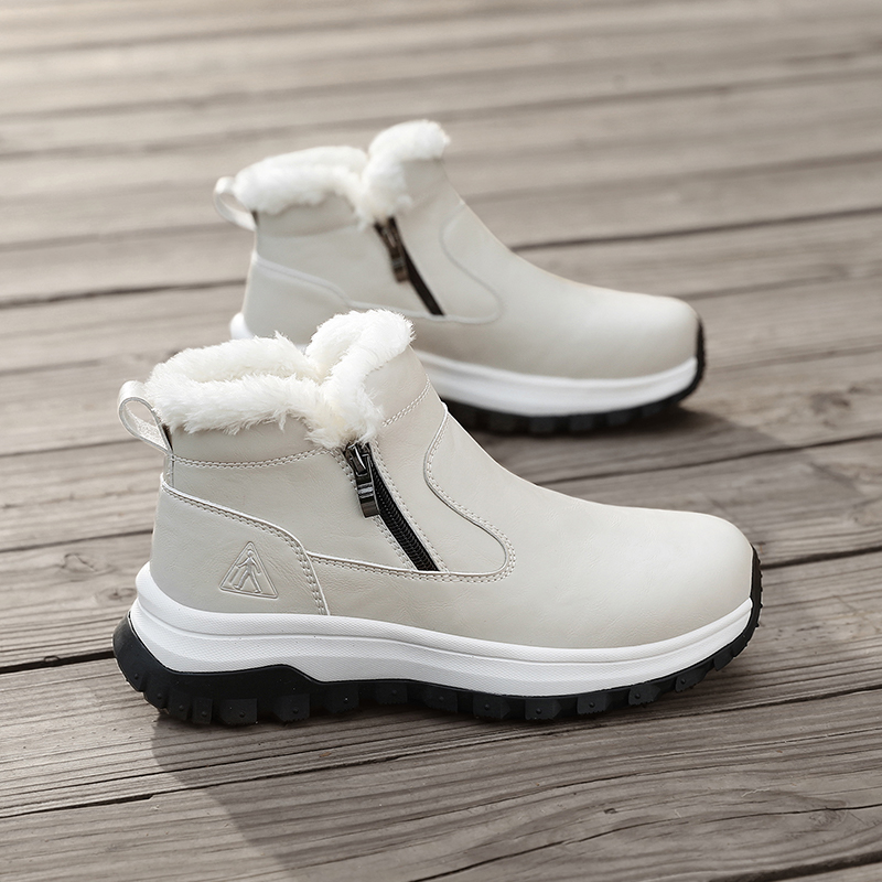 足力健旗舰店老人鞋中年爸爸冬季加绒加厚棉鞋保暖雪地靴高帮男鞋