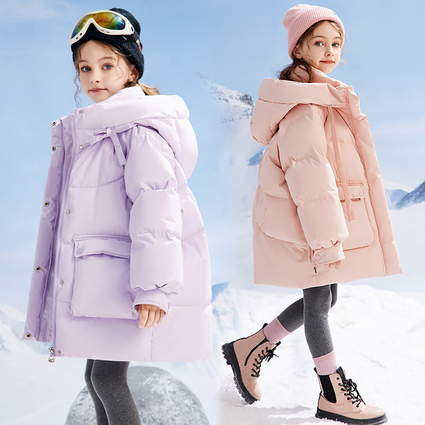 巴童巴拉童装羽绒服女童中长款2025冬季新款女孩加厚洋气儿童外套,淘宝优惠券,粉丝福利购,淘宝优惠卷