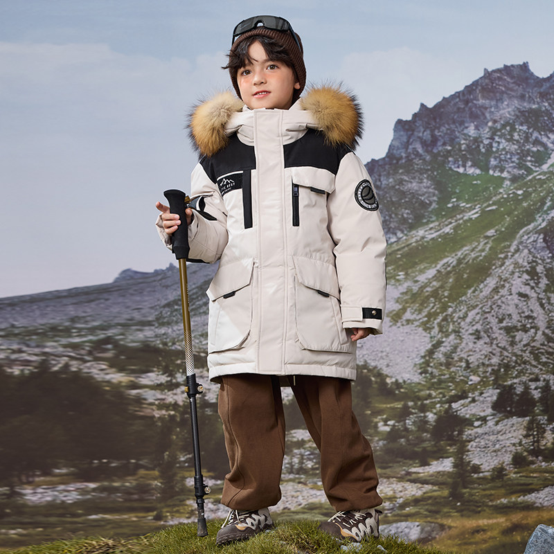 巴童巴拉儿童羽绒服2025冬季男童三防保暖中长款女童极寒加厚外套,淘宝优惠券,粉丝福利购,淘宝优惠卷