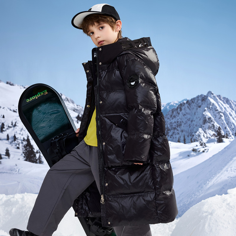巴童巴拉黑金儿童羽绒服男童长款加厚2025中大童冬季极寒女童外套,淘宝优惠券,粉丝福利购,淘宝优惠卷