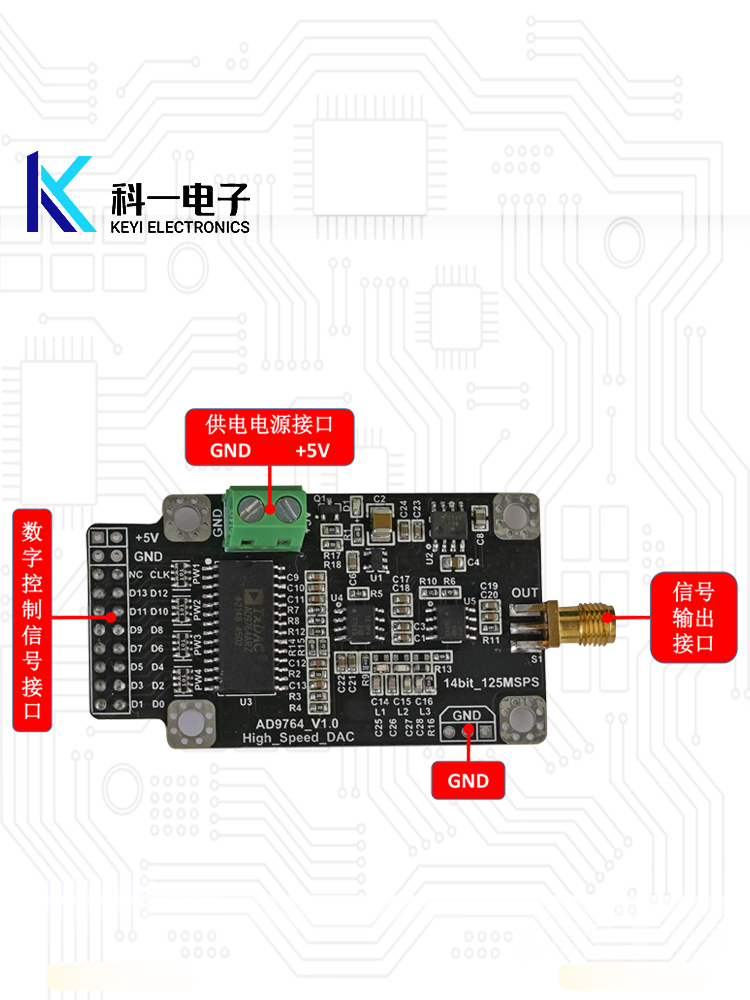 AD9764 高速DAC波形发生器数模转换器模块 14位125M FPGA开发配套 - 图0