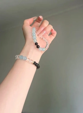 凌初LINGC天然白水晶手串手链