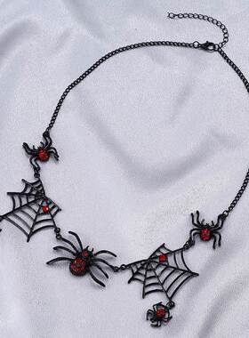 万圣节黑色蜘蛛项链Halloween Black Spider Necklace
