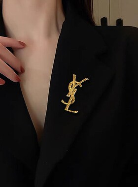 字母胸针高档女设计感小众西装毛衣西服新款百搭时尚配Z饰别针胸