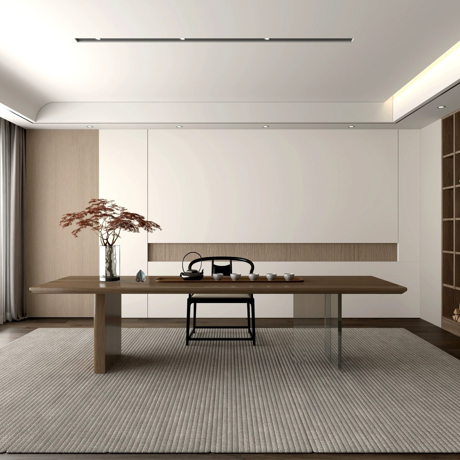 亚克力悬浮茶桌现代简约办公室原木大板桌洽谈桌实木泡茶桌椅组合,淘宝优惠券,粉丝福利购,淘宝优惠卷