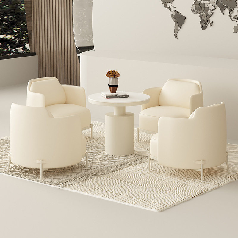 现代简约奶油风布艺沙发美容院服装店休息区沙发椅商务洽谈小沙发,淘宝优惠券,粉丝福利购,淘宝优惠卷