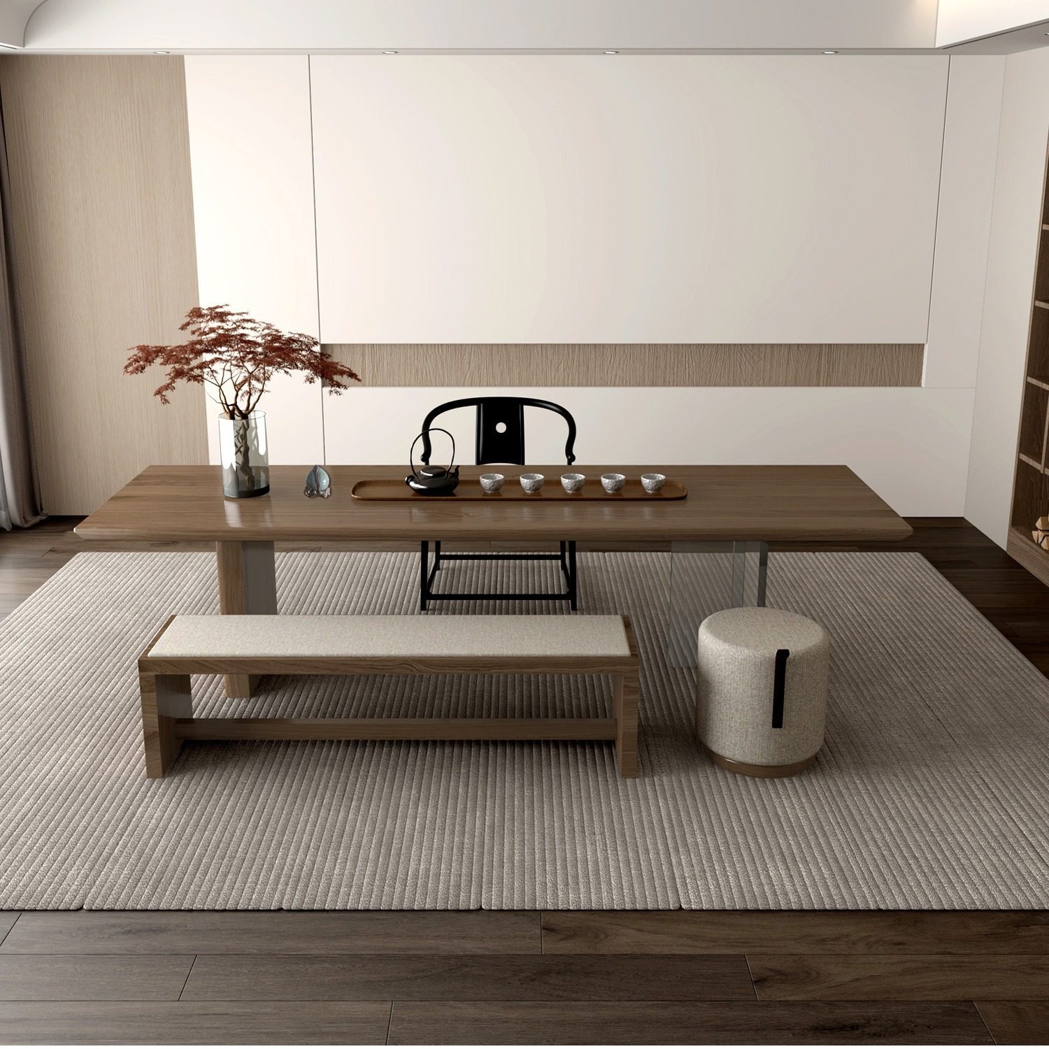 亚克力悬浮茶桌现代简约办公室原木大板桌洽谈桌实木泡茶桌椅组合,淘宝优惠券,粉丝福利购,淘宝优惠卷