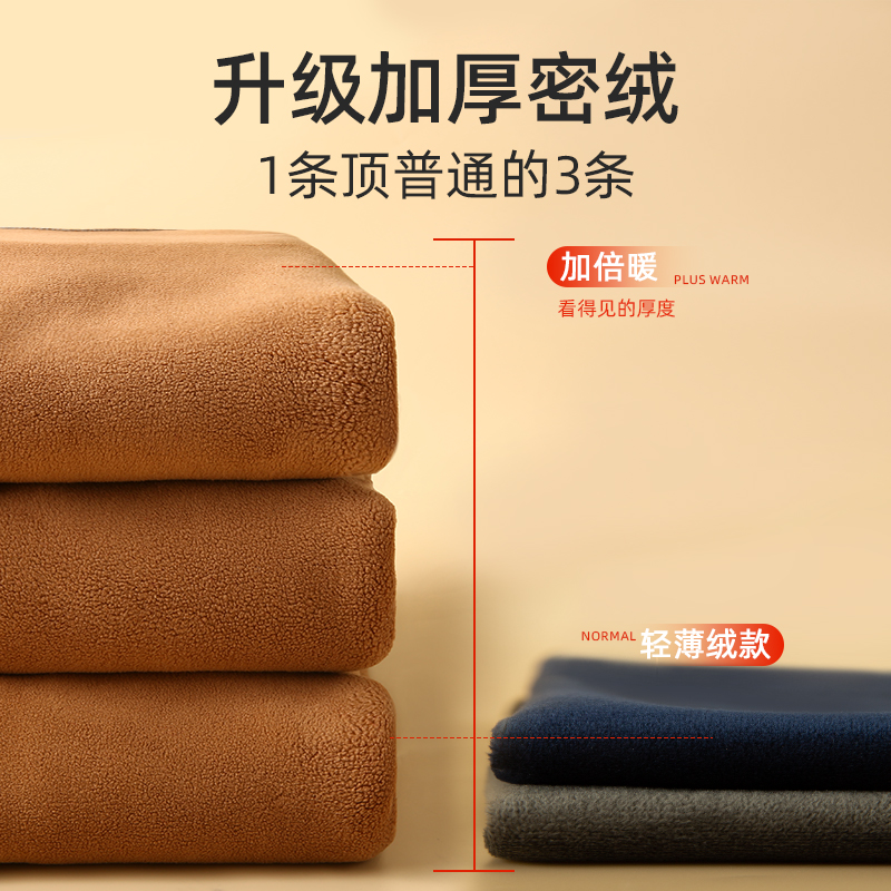 恒源祥保暖裤男士冬季加绒加厚德绒自发热东北抗寒护膝含羊毛秋裤