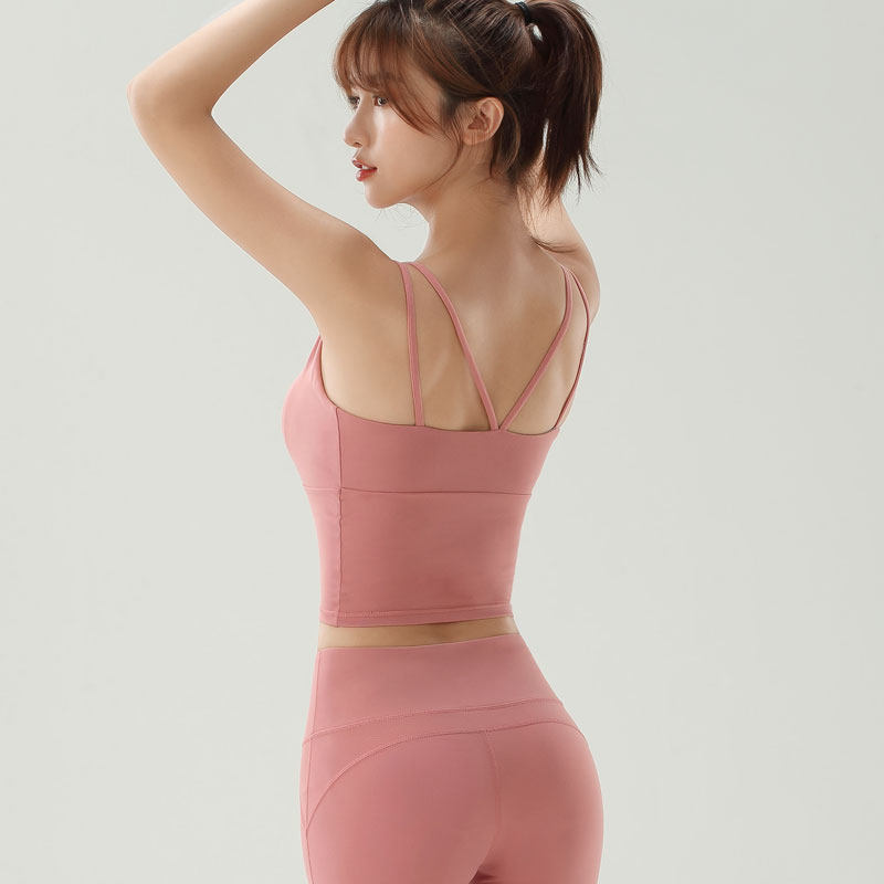 瑜伽内衣女背心式收副乳一体式美背聚拢专业外穿健身文胸吊带背心