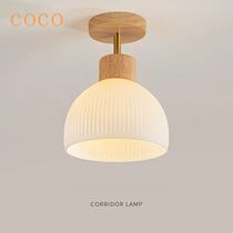 Coco Wood Glass Led Corridor Ceiling Lamp for Aisle Corridor