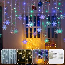 LED Christmas SnowFlake Curtain String Light of the Three Colors