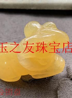 金丝玉黄龙玉立体雕刻十二生肖玉羊吊坠洋洋得意手把件玉饰品挂件