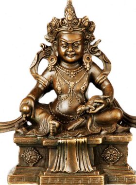 黄雕塑桌面摆件办公室6财神6中式工艺客厅家居饰品FX0书房铜玄关